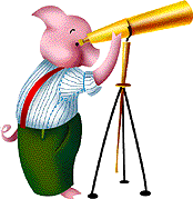 [Porco com telesc&oacute;pio]